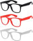 3 Paires de Lunettes Transparentes pour Enfants Protègent les yeux de l'enfant du Blocage UVB UVA (Noir, Rouge, Blanc)