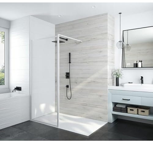 LEDA Paroi de Douche Ouverte Atout 3 - Verre Transparent - 90 cm