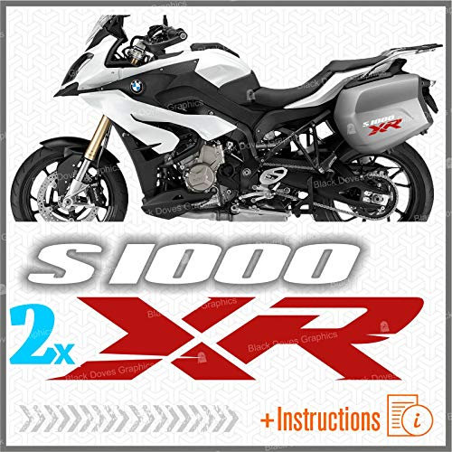 2 Aufkleber kompatibel mit Moto S1000XR S 1000 XR PEGATINA AUTOCOLLANT S1000 AUFKLEBER (weiß-rot)