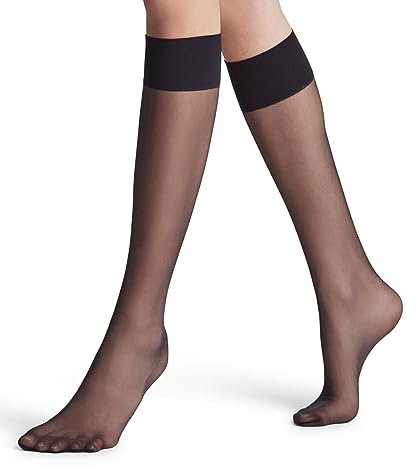 FALKE Damen Kniestrümpfe Pure Matt 20 DEN W Kh transparent einfarbig 1 Paar, Schwarz Black 3009, 39-42