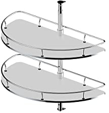 Half Carousel 1/2 Carousel Set Kitchen Cupboard Storage System Ø820 Chrome/White