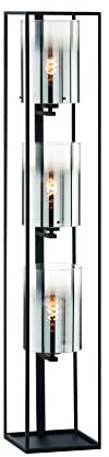 Fischer & Honsel | Stehleuchte Samu | Sandschwarz | Glas Rauchfarben zu klar | 24,00x24x130cm | 3x E27 Max. 40,0 Watt | 40419