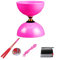 5-Achsen-5-Lager-Yo-Yo-Diabolo in Macaron-Farbe mit Hohlkern-Fiberglas-Diablo-Sticks-Kit + Saiten + Tragetasche | Breites Legierungslager mit vergoldeter Achse Spinning Diablo Set,Petal pink,5 Axle