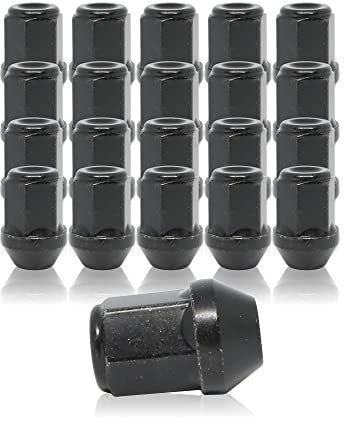 BIMECC Set of Alloy Wheel Nuts Compatible with Ford Transit CUSTOM - M14x1.5 - Taper - Black - For use with AFTERMARKET ALLOY WHEELS only
