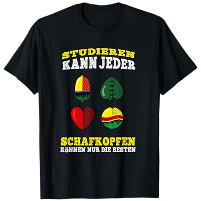 Schafkopf Kartenspiel Schafkopfen am Stammtisch in Bayern T-Shirt