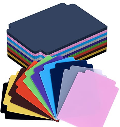SAVITA 40pcs Trading Card Dividers, 3.8x2.7inch, 10 Colors, Plastic, A6, with Tabs