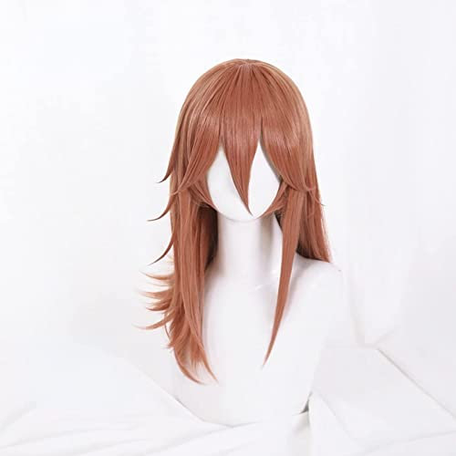 Anime Chainsaw Man Angel Devil Cosplay Costume Wig Dark Orange Long Hair Halloween Role Play Wig with Wig Cap, Anime Fan Gift