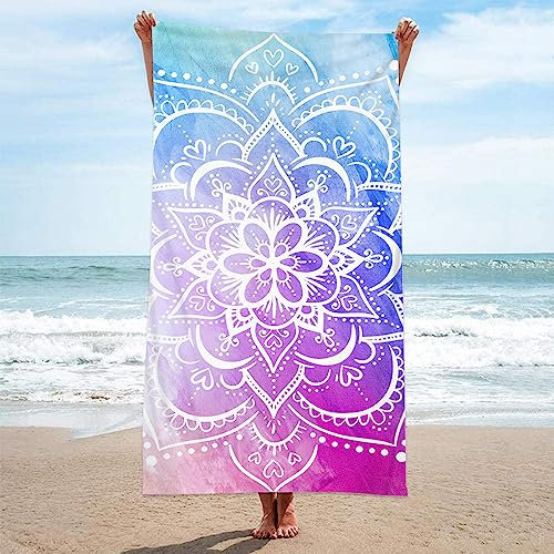 LUROON Strandtuch 180 x 90cm Extra Große Handtuch Strand Badetuch Frottee Leichtes Camping Reisetuch Super Weiches Sport