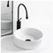 Bathroom Sink/Waschbecken Bad 35,6 cm, weißes, rundes Badezimmer-Waschbecken, modernes Aufsatzwaschbecken, Porzellan-Keramik-Waschbecken, Kunstbecken mit Wasserhahn, Waschbecken for Badezimmer Badwasc