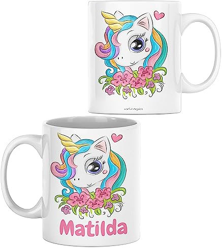 Worfull Regalos Tazas plástico. Tazas Personalizadas. Tazas Infantiles plástico Varios diseños. (UNICORNIO)