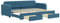 vidaXL Tagesbett, Ausziehbar Schlafsofa mit Schubladen, Bettsofa Gästebett für Schlafzimmer Wohnzimmer, Sofa Bett Ausziehbett, Blau 80x200 cm Samt