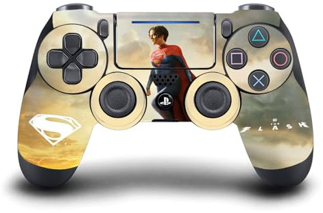 Head Case Designs Offizielle The Flash 2023 Supergirl Grafik Kunst Vinyl Haut Gaming Aufkleber Abziehbild Abdeckung kompatibel mit Sony PlayStation 4 PS4 DualShock 4 Controller