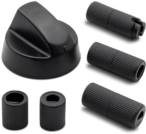 Drehknopf Herd Ø 43mm Knopf Knebel Herd Griff Schalter Herd mit 5 Adaptern Universal für Herd Ofen Backofen 2 Farben (Schwarz)