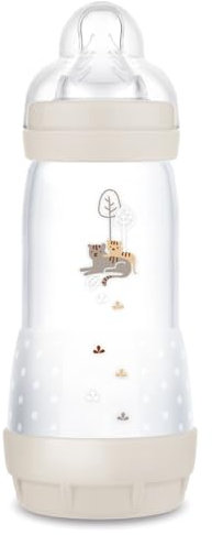MAM - Easy Start Anti-Colic Flasche 4+ Monate, schneller Durchfluss (320 ml), Sand – Flasche zur Reduzierung von Koliken und Beschwerden des Babys – Babyflasche zum Stillen geeignet