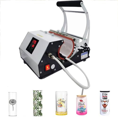 DPQYJPP Mug Heat Press Transfer Machine, Heat Machine Coffee Mug Press Transfer Sublimation Printing Machine, Tumbler Mug Heat Press Machine, Coffee mug, latte mug, durum mug, beer mug,White
