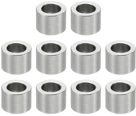PATIKIL M5 Edelstahl-Abstandshalter 10 Stück Metall-Distanzhülsen 5.1 mm ID x 8 mm OD x 6 mm L Rund Unterlegscheiben Edelstahl für 1/5 Zoll oder M5 Schraubenbolzen