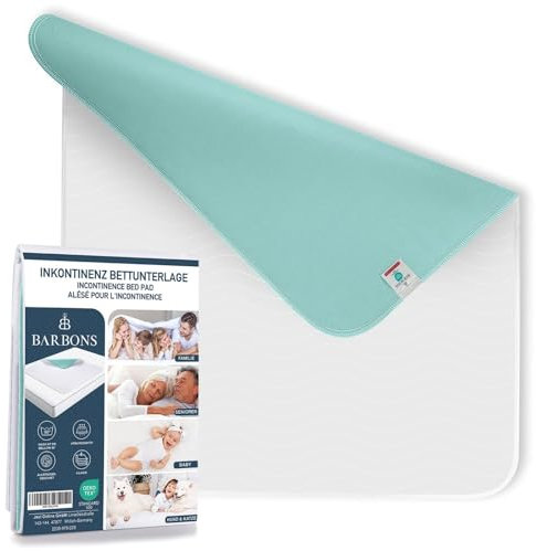 Barbons Inkontinenzunterlage waschbar Matratzenschutz 50x90 - wasserdichte Bett Inkontinenzauflage matratzenauflage Bettunterlage waschbar nässeschutz matratzenauflage (50x90 cm)