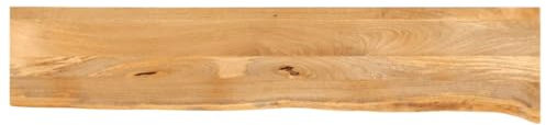 vidaXL Tischplatte, Holzplatte mit Baumkante, Massivholzplatte für Esstisch Couchtisch, Ersatztischplatte, 180x20x3,8cm Massivholz Mango
