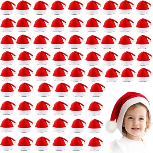 VFZILH 48 Stück Weihnachtsmütze Mehrpack,Übergröße Nikolausmütze Erwachsene Nikolausmützen,Weihnachtsmützen,Große Menge Nikolausmütze Set,Weihnachtsmütze Erwachsene