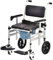 GTANND Chaise de Douche de Toilette Mobile Pliable et Fauteuil Roulant Commode de Chevet Fauteuil Roulant Pédale Pliable et roulettes verrouillables avec siège rembourré Hauteur réglable
