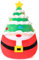 Xfrog Xmas Stuffed Animal Christmas Plush Pillow 10 Santa Claus Plush Toy Wearing Christmas Trees Hat Kawaii for Kids Girls Boys 25CM