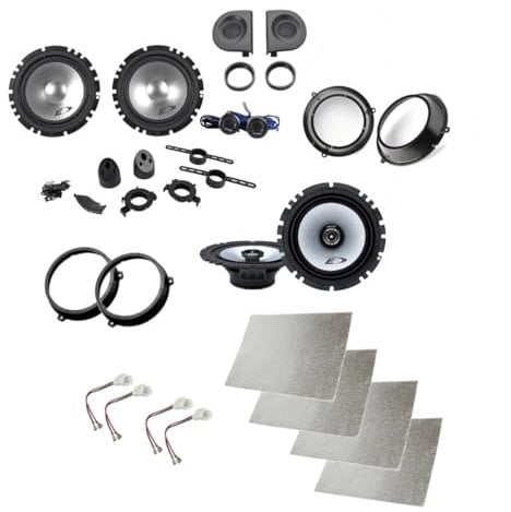 Superauto hi-fi Kit 6 Casse Compatibile con Fiat Panda dal 2003 al 2012 Altoparlanti Alpine Anteriore e Posteriore e Supporti Tweeter + insonorizzante Completo con Adattatori e Connettori