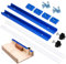 26Pcs Table Saw Crosscut Sled Kit, Table Saw Sled Set with 2 Aluminum T-Track, 2 UHMW Miter Bars, Knob and Bolt, Screws for DIY Woodworking (Blue)