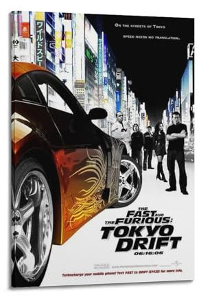 JWPCXRCE The Fast And The Furious Tokyo DriftVintage-Poster, Anime-Charakter, Spiel, dekoratives Gemälde, Wand-Ölgemälde, Leinwandkunst, Schlafzimmer, Büro, 30 x 45 cm, Rahmenstil-17