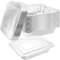 SENENQU Juego de 30 bandejas de aluminio para barbacoa con tapa, 3500 ml, desechables de papel de aluminio con tapa para hornear, asar, cocinar, recipiente pequeño, 32 x 26 cm