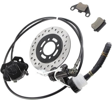 Yosoo Health Gear Disc Brake Kit, Rear Brake Master Cylinder Kit Disc Brake Caliper Set for Dirt Bike Quad ATV Go Kart, Brake Caliper Pad Disk Rotor Assembly