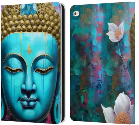 Head Case Designs Licenza Ufficiale Mark Ashkenazi Faccia Lotus Budda Custodia Portafoglio in Pelle Compatibile con Apple iPad Air 2 (2014)