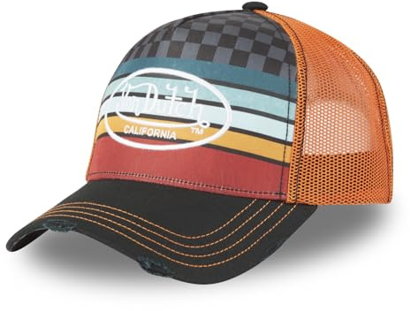 Von Dutch SUBLI Trucker Cap verstellbar mit Snapback, Orange / Schwarz / Rot / Blau, One size