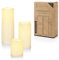 Nordstern LED Kerzen 3er Set - Stumpenkerzen mit flackernden Licht und Timerfunktion - 6 h Warmweißes batteriebetriebenes Licht - Indoor & Outdoor