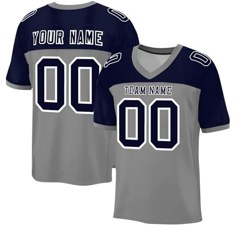 Personalisiertes American FootballTrikot Custom Football Jersey Individuell Bedruckt Team Name & Number Tee für Herren Damen Jugend Unisex Schnelltrocknend Atmungsaktiv T-Shirts(#A 23)