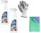 San Air - Limpiador desinfectante para climatizadores, filtros, componentes, unidad externa, elimina malos olores, 2 x 750 ml spray sin gas, con 1 par de guantes y 1 paño de 40 x 30 cm, doble acción