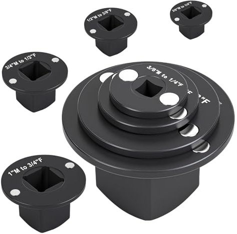 Uadme 4Pcs Magnetic Impact Socket Adapter Set, Low Profile | 1/4 to 3/8, 3/8 to 1/2, 1/2 to 3/4, 3/4 to 1 Converters, Magnetic, For Tight Spaces, Automotive, DIY, Industry