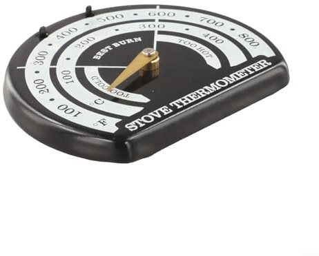 Ofenthermometer mit großem lesbarem Display und hitzebeständiger Tinte für Holzbrenner, Temperaturregelung und Kraftstoffoptimierung (schwarz)