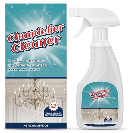 Kronleuchter-Reinigungs- und Pflegespray, Kronleuchter-Reiniger-Tropf-Trockenspray, Formel ohne Abwischen für Kristall-, Glas- und Acrylleuchten, streifenfreier Glanz, entfernt Staub (1Pcs)