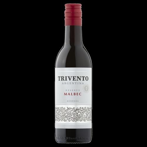 Trivento Reserve Malbec Red Wine, Smooth Argentine Malbec with Plum, Raspberry & Vanilla Notes, (187ml (Case of 12 Bottles)