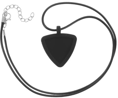 GALPADA Gitarrenplektrum Dreieckige Form Halter Halskette aus Schwarzem Silikon und Metall Zuverlässiges Zubehör für Gitarristen Stilvoller Aufbewahrungsanhänger für Plektren