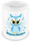 Samunshi® Kinder Spardose mit Namen und Blaue Eule als Motiv für Kinder - Jungen und Mädchen Sparschwein weiß