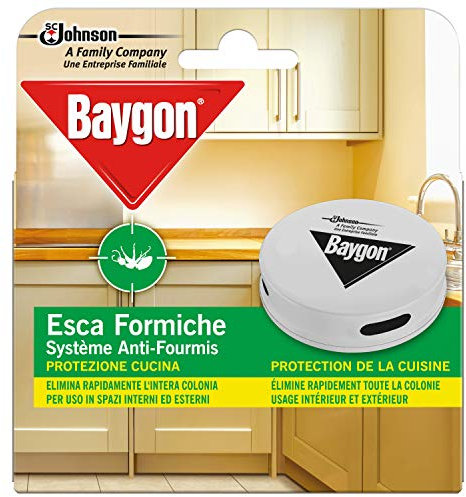 Baygon Esca Insetticida Formiche Pronta all'Uso, Protezione Cucina 30 g, Confezione da 4 per Uso in Spazi Interni ed Esterni