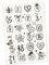 Partycards 24 Sticker/Aufkleber mit Zahlen für den Adventskalender, Geschenktüten, Geschenke oder Papierbeutel – selbsklebend, 40mm rund (Schwarz/Weiß Bleistiftzeichnung)