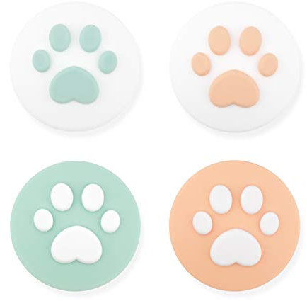 Geekshare Sakura Paw Joy Con Lot de 4 Capuchons de Joystick en Silicone pour Boutons analogiques (Griffe de Chat 02)