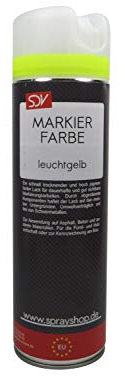 SDV Chemie Markierungsfarbe Leuchtgelb 1x 500ml Farbspray Markierspray Markierungsspray Forstspray Forstfarbe Markierungsspray
