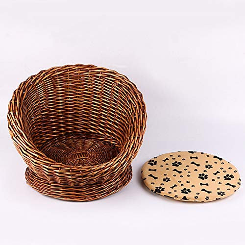 LIBINFAN Nid pour Animaux de Compagnie chenil Mode Simple Chat litière Paille Petit Animal nid en Osier rotin chenil (Color : 2)