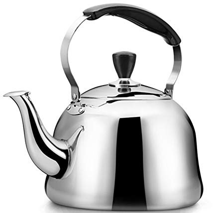 Wasserkessel Induktion Edelstahl, Wasserkessel für Gasherd, Edelstahl Flötenkessel Handbrüh Teekessel, Kitchenaid Große Kapazität 3L, 4L, 5L