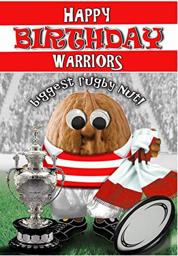 Wigan Warriors Birthday Card - Rugby Nut - Optional PERSONALISED XL BADGE - POSTED SAME DAY - FULL COLOUR INSIDE