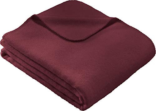 Erwin Müller Kuscheldecke, Wolldecke, Plaid, Wohndecke Bordeaux Größe 150x200 cm - warm, kuschelig weich und feichtigkeitsausgleichend (weitere Farben, Größen)