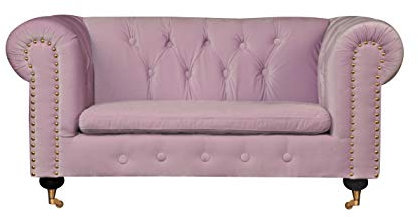 jvmoebel Pink Chesterfield Sofa Couch Polster Stoff Leder Couchen Polster Garnitur Neu